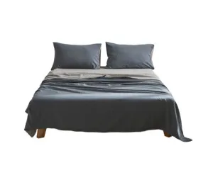 Cosy Club Sheet Set Cotton Sheets - Blue Dark Grey
