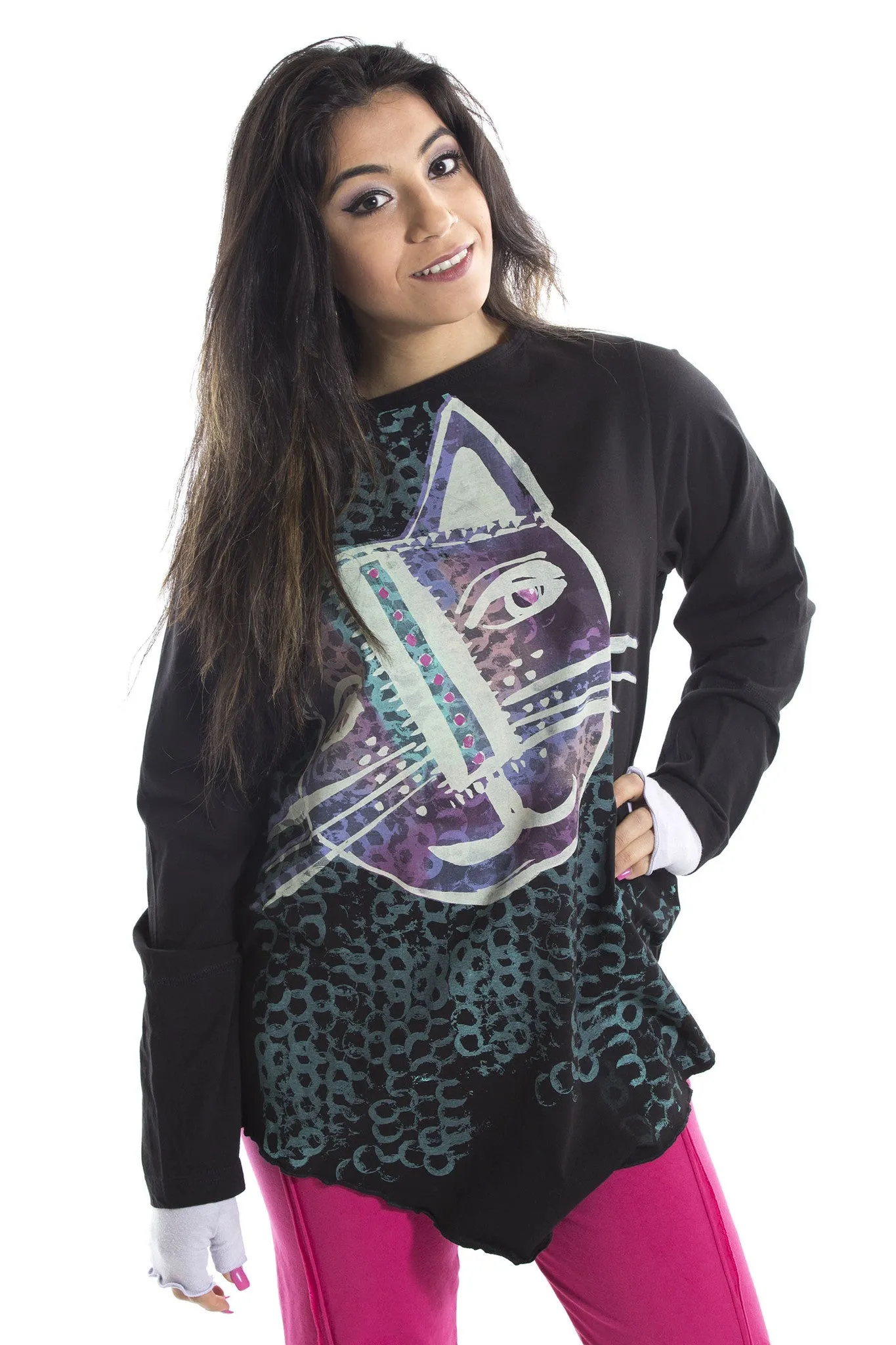 Crewneck Longsleeve Wedge Top Printed-Blue Fish Clothing