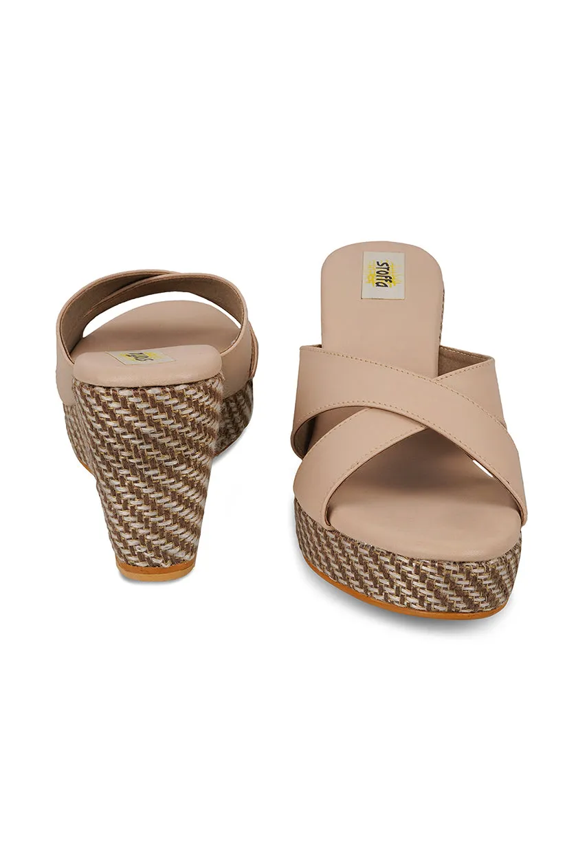 Cross Classic Black Jute High Wedge Black
