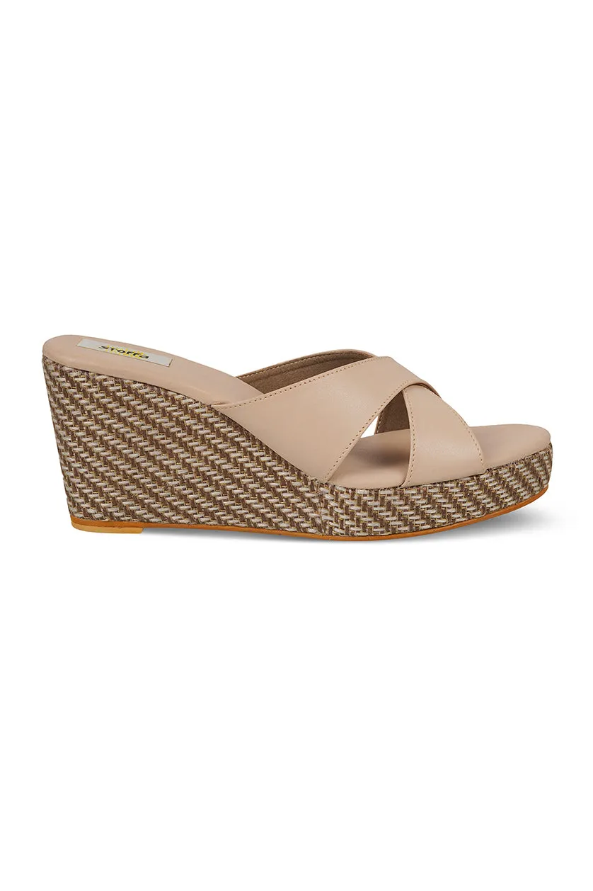 Cross Classic Black Jute High Wedge Black