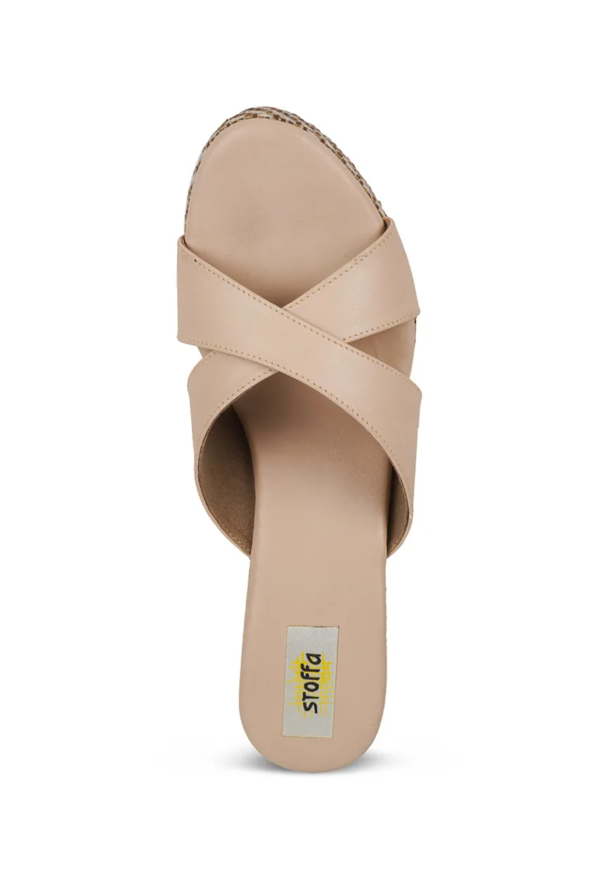 Cross Classic Black Jute High Wedge Black