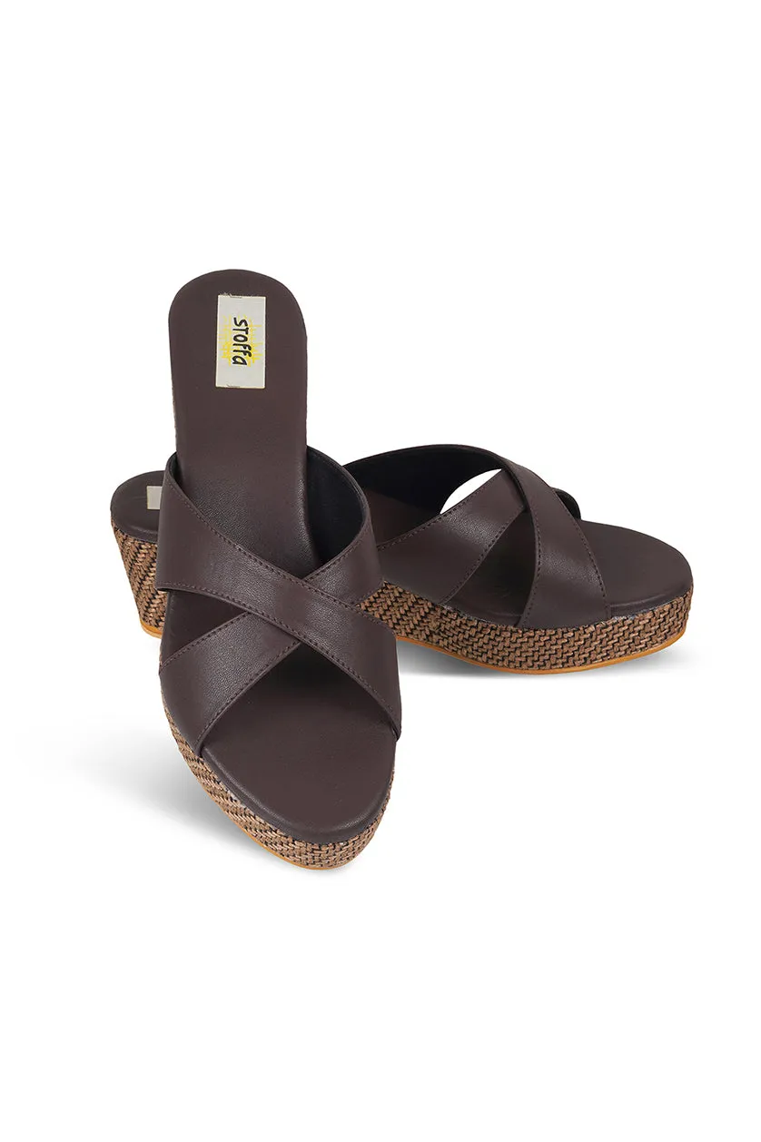 Cross Classic Brown Jute Low Wedge