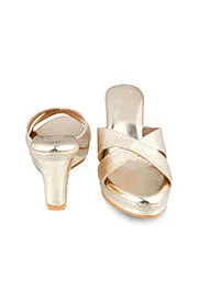 Cross Strap High K Wedge Gold