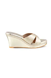 Cross Strap High K Wedge Gold