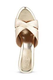 Cross Strap High K Wedge Silver