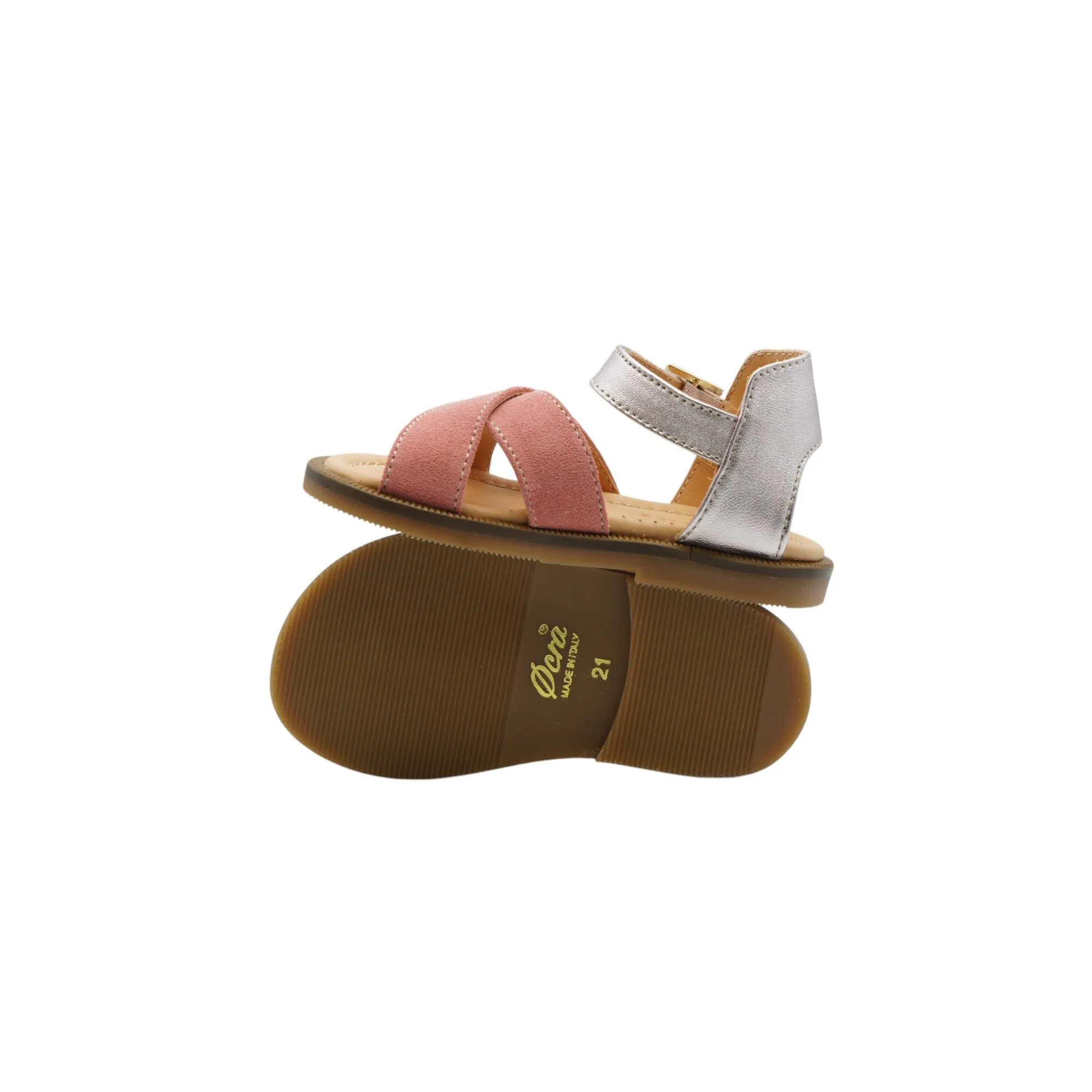 Crossed Buckled Sandals D066