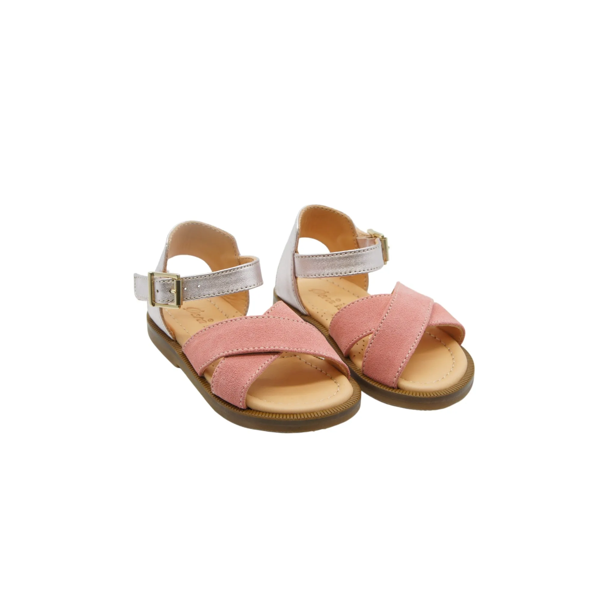 Crossed Buckled Sandals D066