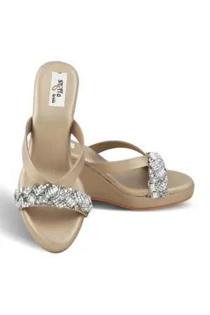 Crystal High Wedge Champagne