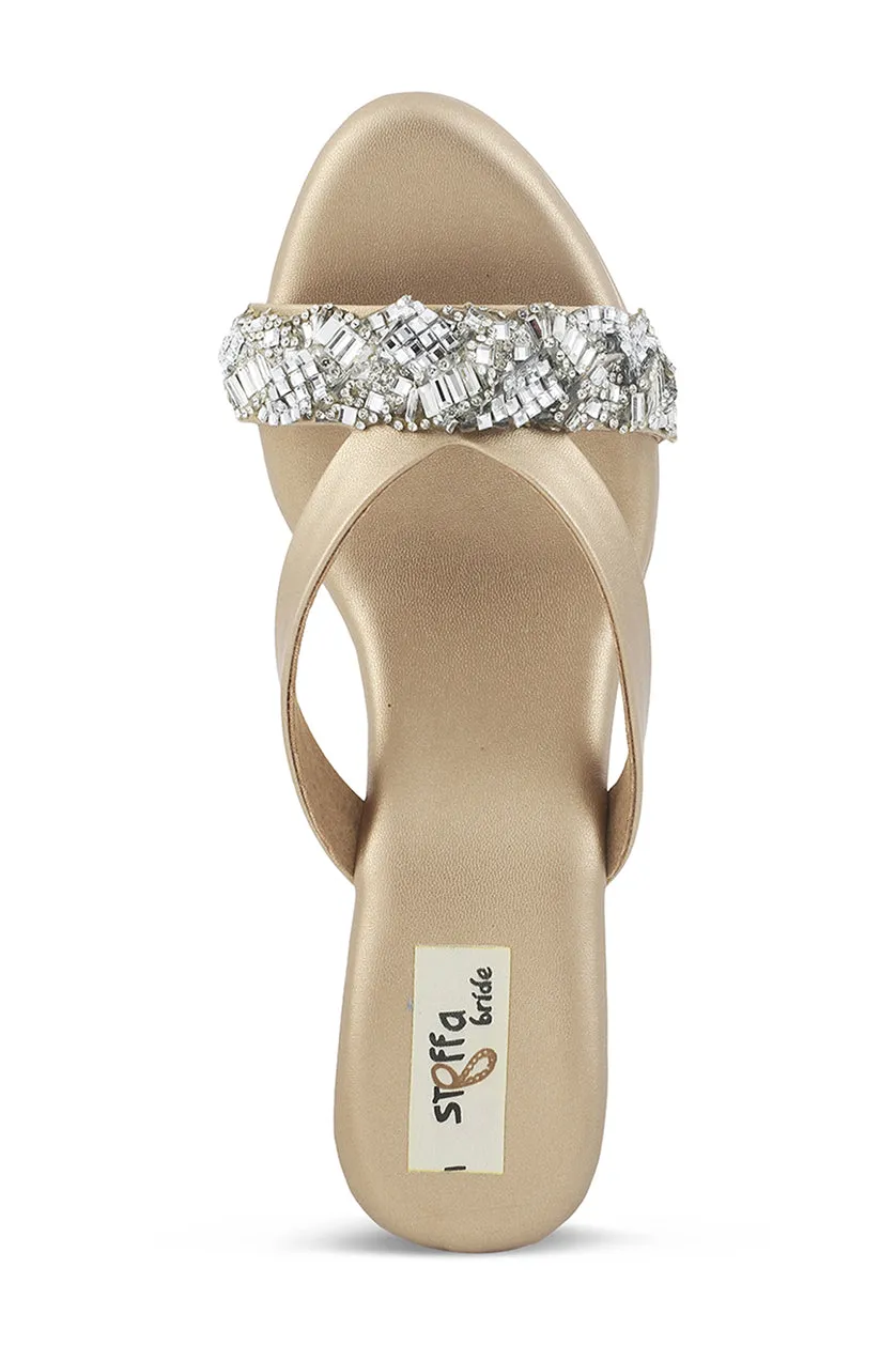 Crystal High Wedge Matte Silver