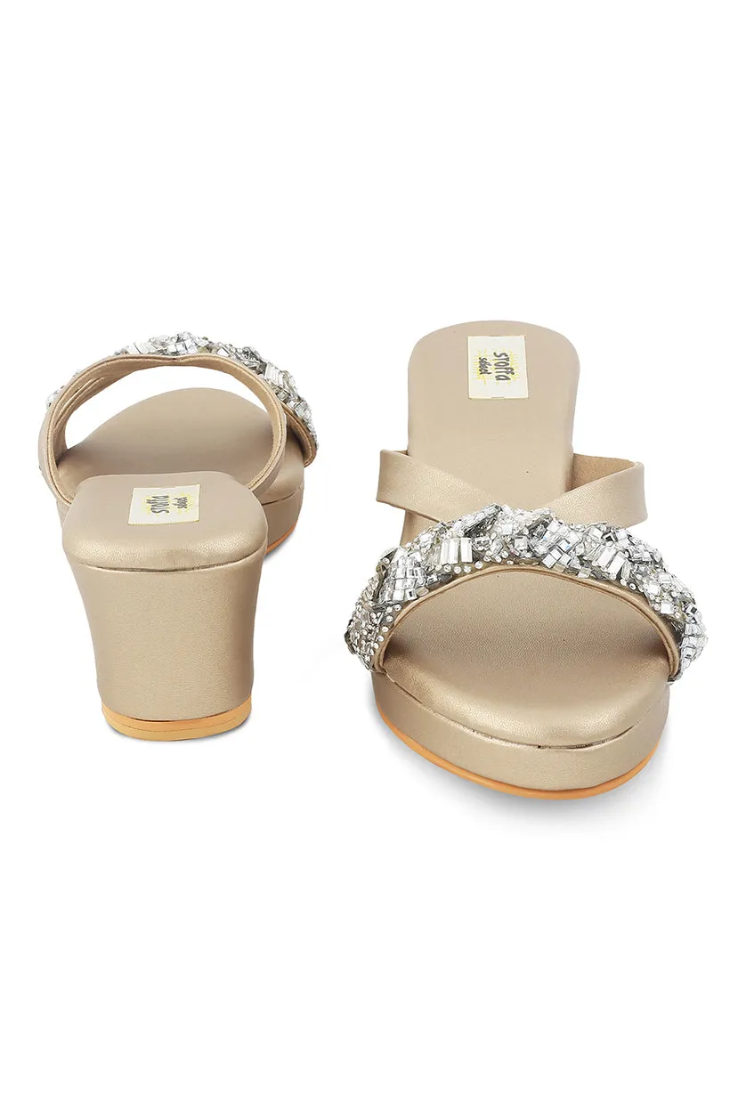 Crystal Low Wedge Matte Silver