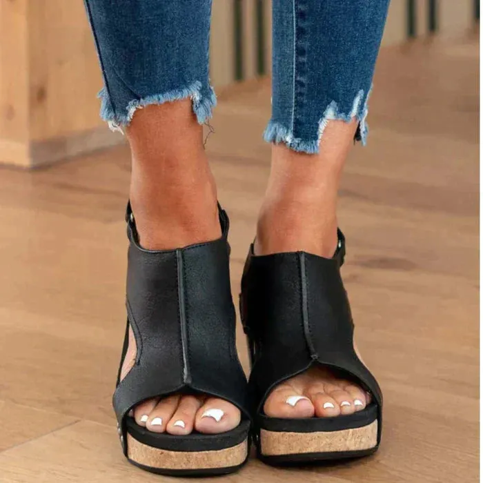 Cut-Out Wedge Sandals | Slingback | Comfortable & Stylish