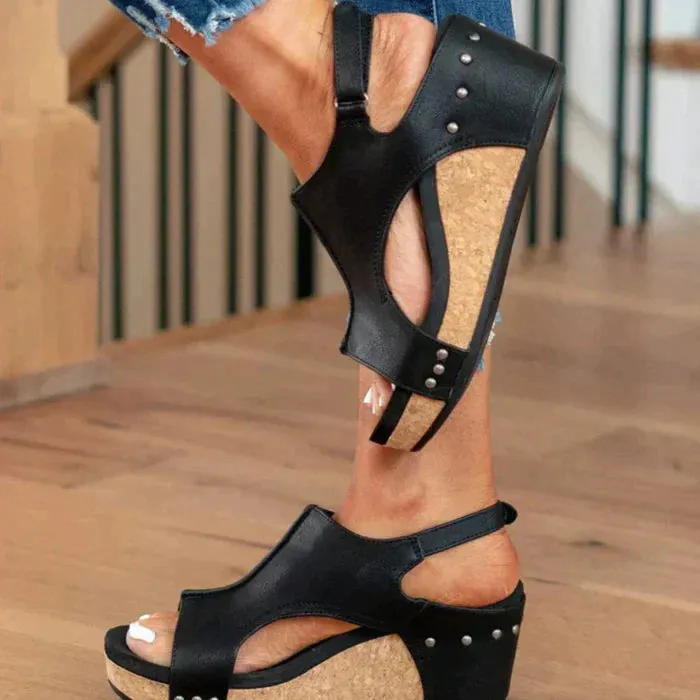 Cut-Out Wedge Sandals | Slingback | Comfortable & Stylish