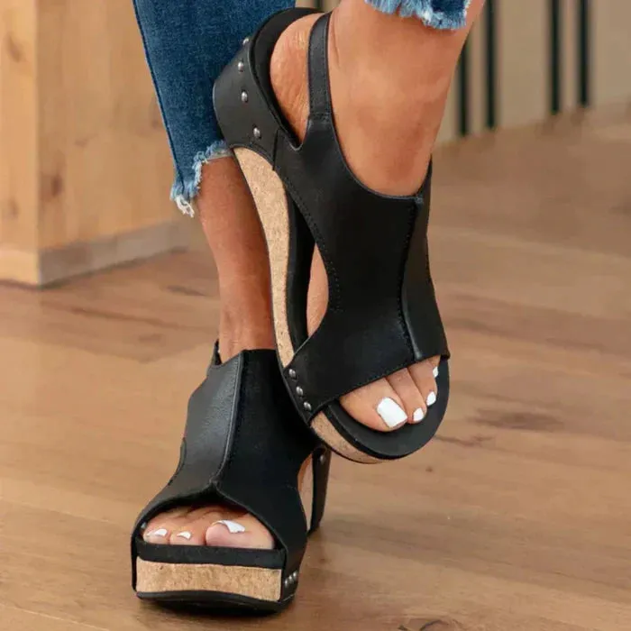 Cut-Out Wedge Sandals | Slingback | Comfortable & Stylish