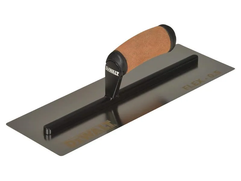 DEWALT 0.5mm FLEX Stainless Steel Flat Trowel, Leather Handle 14in
