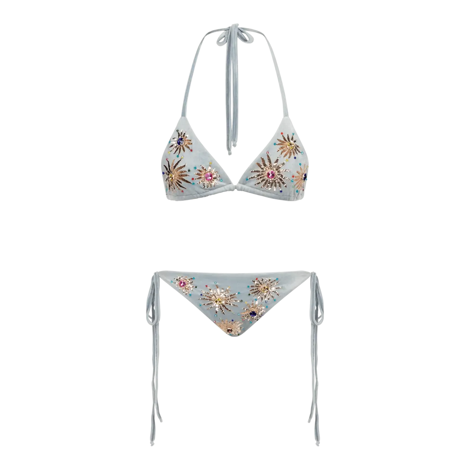 Dina Halter Bikini Top Blue