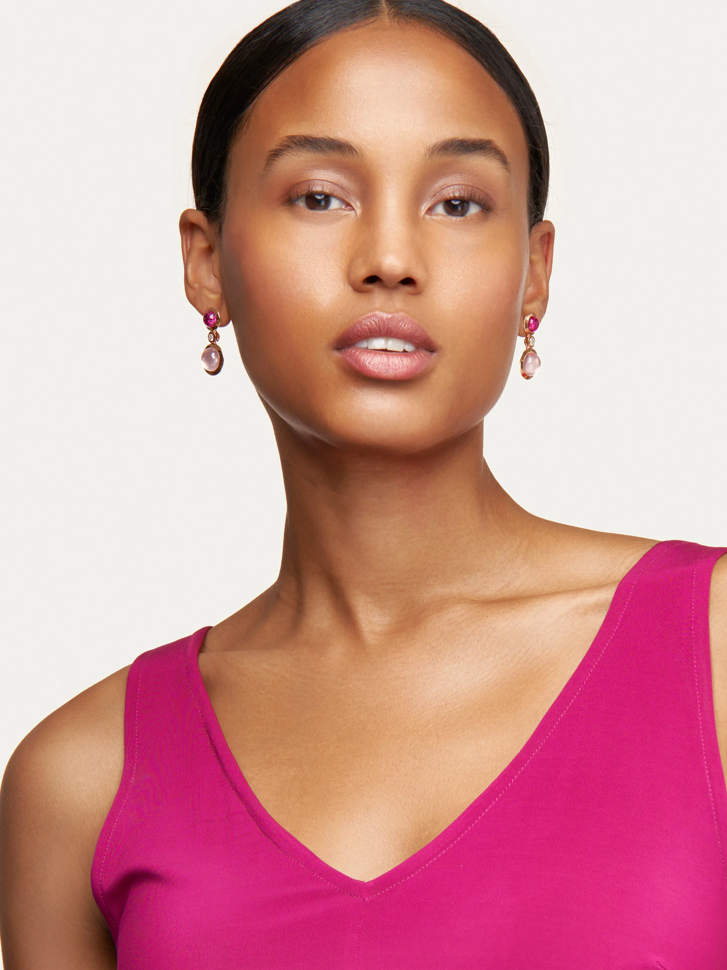 Earrings BOUTON 2 Cabochons 'Blush' / Classic 'Blush' / Classic