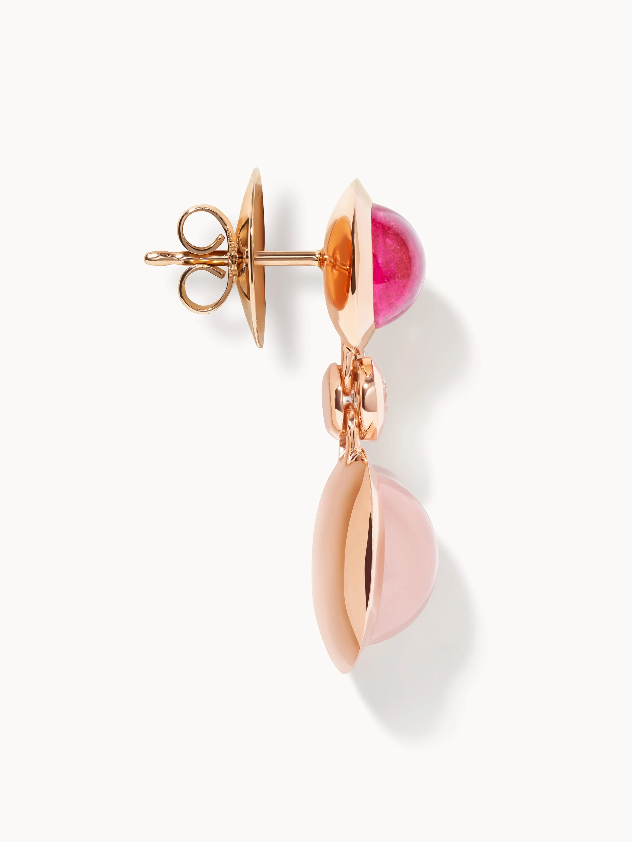 Earrings BOUTON 2 Cabochons 'Blush' / Classic 'Blush' / Classic