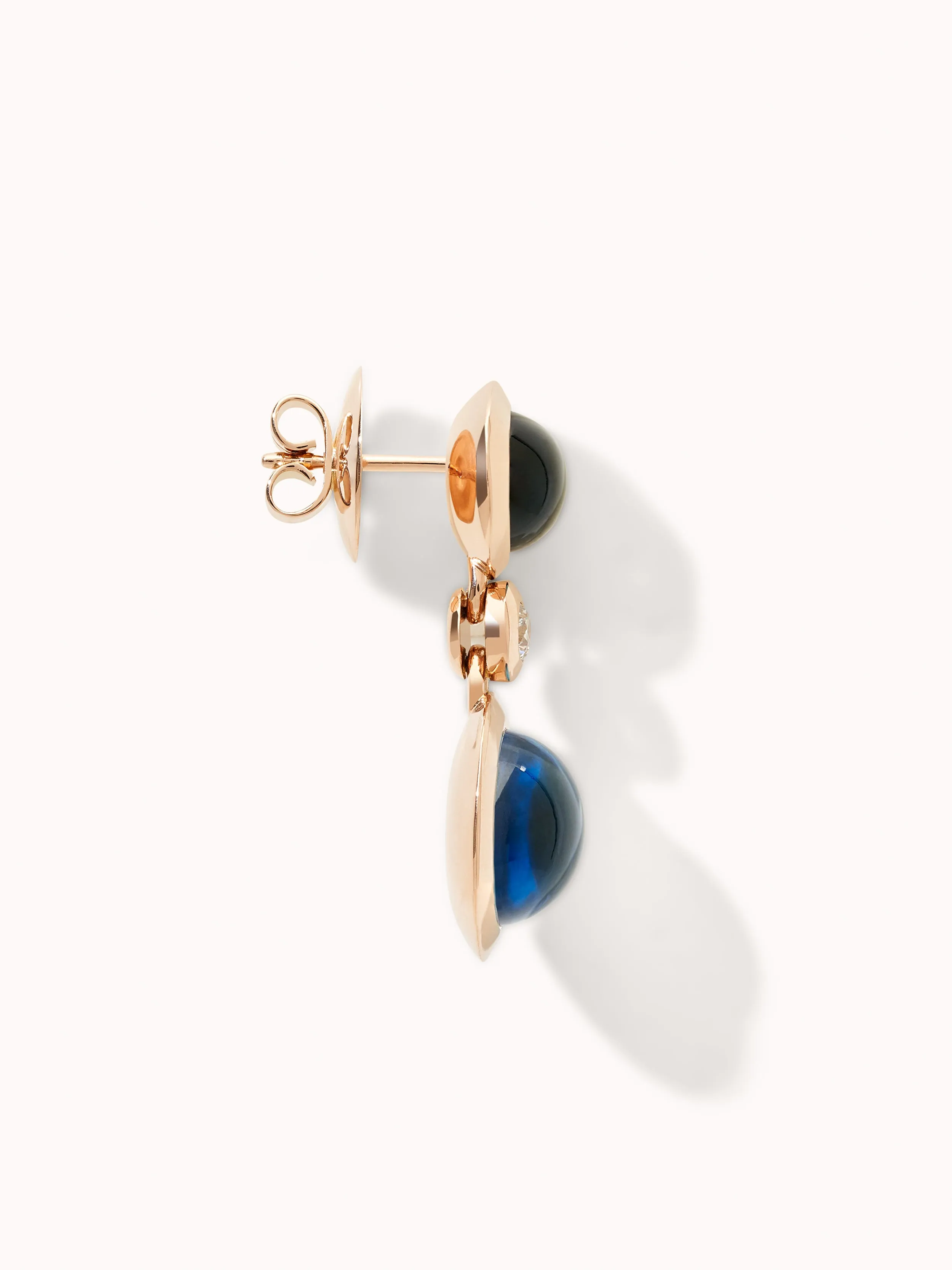 Earrings BOUTON 2 Cabochons 'Sky' / Classic 'Sky' / Classic