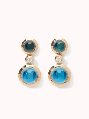 Earrings BOUTON 2 Cabochons 'Sky' / Classic 'Sky' / Classic