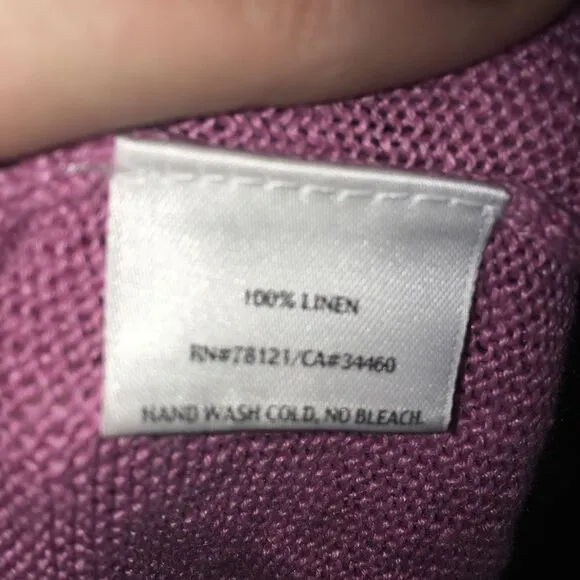 Eileen Fisher rose 100% linen cropped lightweight sweater