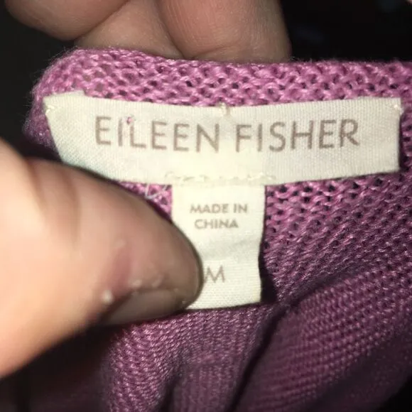 Eileen Fisher rose 100% linen cropped lightweight sweater