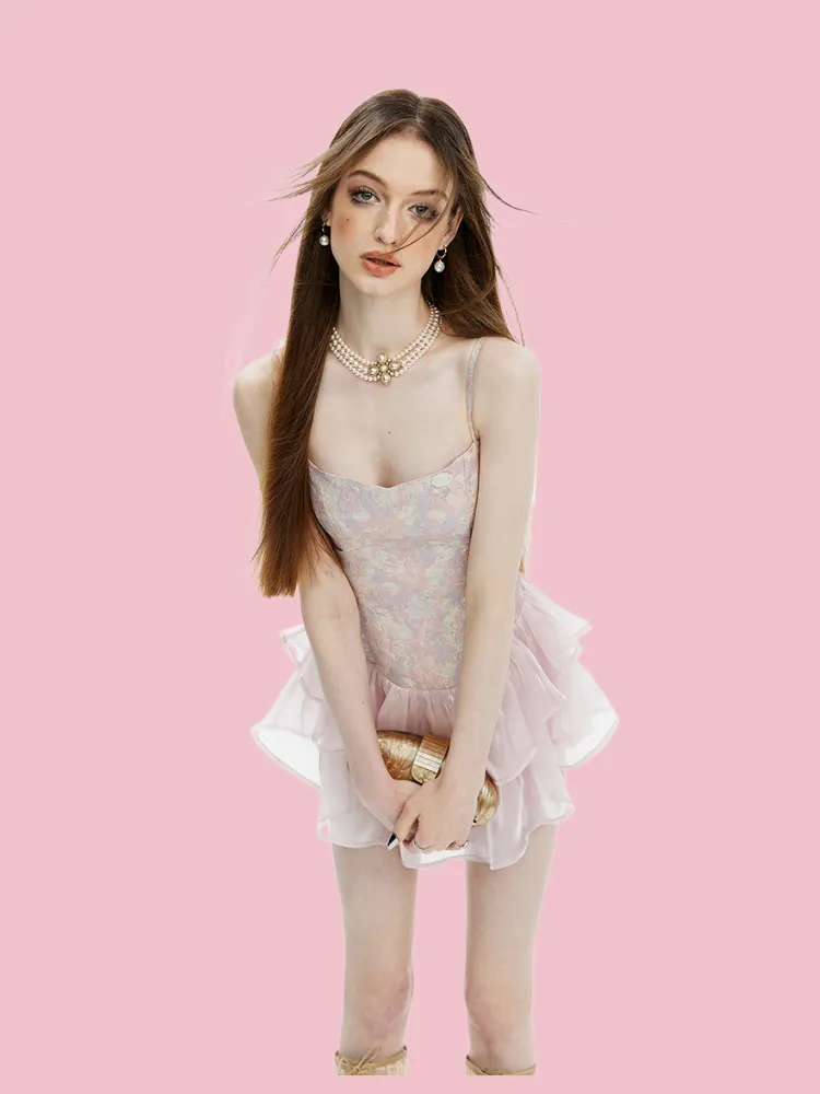 Ethereal Elegance Ruffle Dress