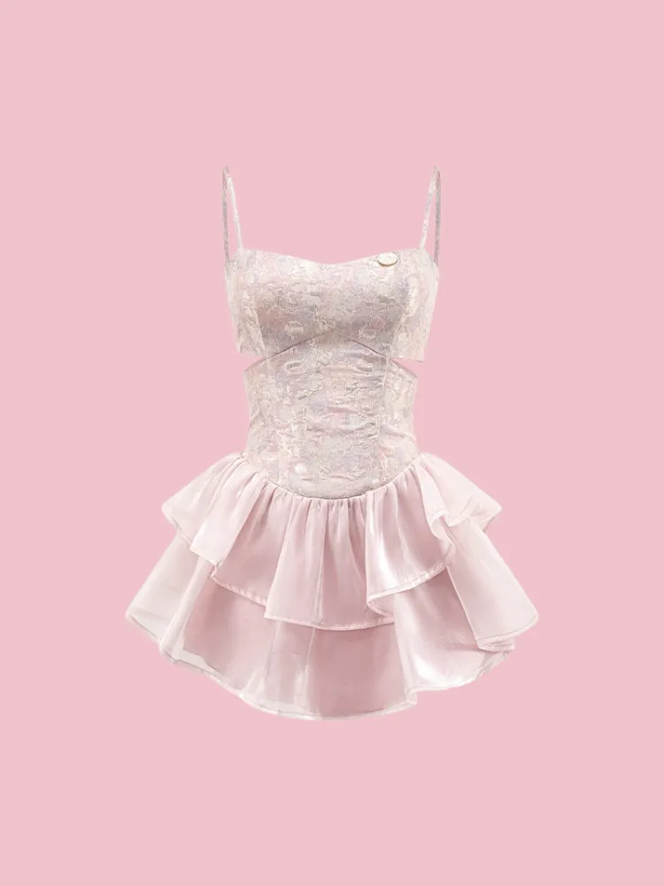 Ethereal Elegance Ruffle Dress