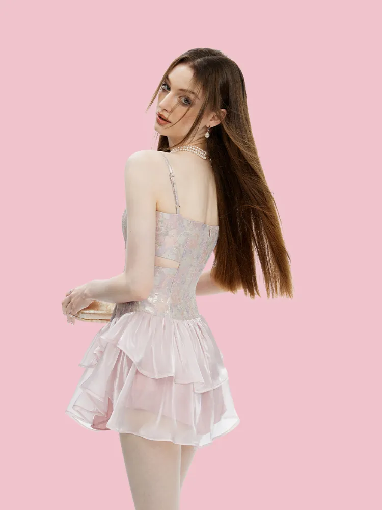 Ethereal Elegance Ruffle Dress