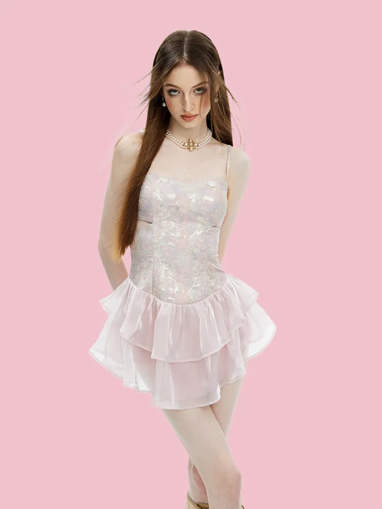 Ethereal Elegance Ruffle Dress