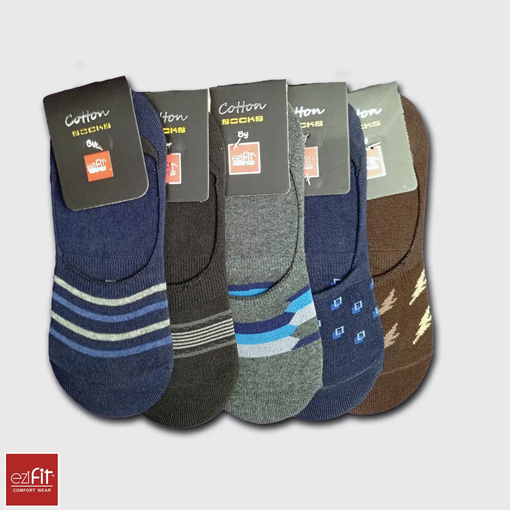 EziFit Men's Cotton Loafer Socks, (PACK OF 4) Mix Design