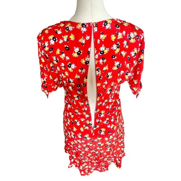 Faithfull the Brand mini dress floral ruffle daphne flirty