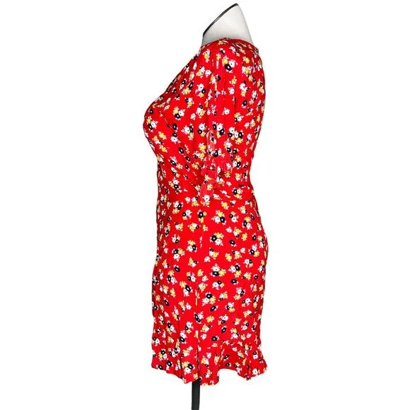 Faithfull the Brand mini dress floral ruffle daphne flirty