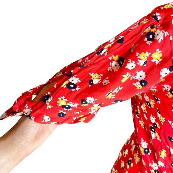 Faithfull the Brand mini dress floral ruffle daphne flirty