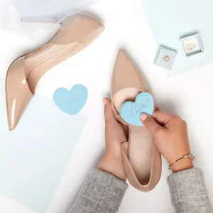 Foot Petals | Tip Toes Blue "I Do" Heart - Ball of Foot Cushions