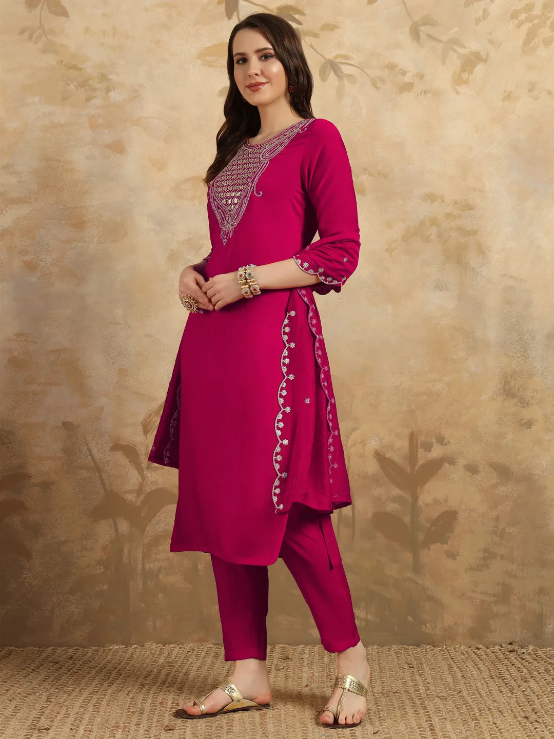 FRILLFIT : Embroidered Kurti Set – Perfect for Festive &amp; Casual Wear