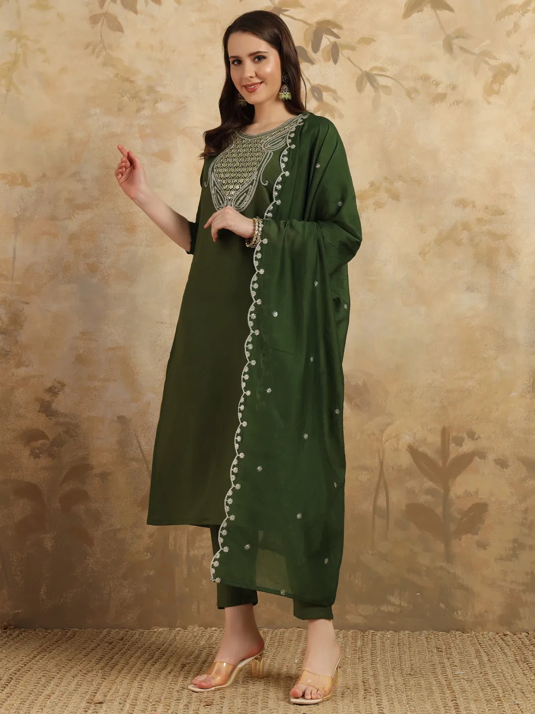 FRILLFIT : Embroidered Kurti Set – Perfect for Festive &amp; Casual Wear