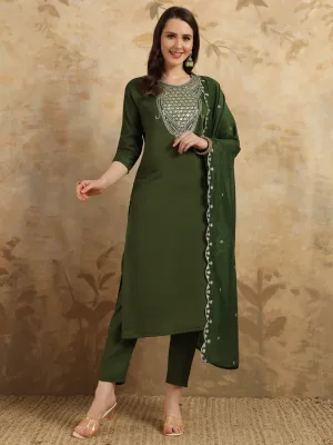 FRILLFIT : Embroidered Kurti Set – Perfect for Festive &amp; Casual Wear