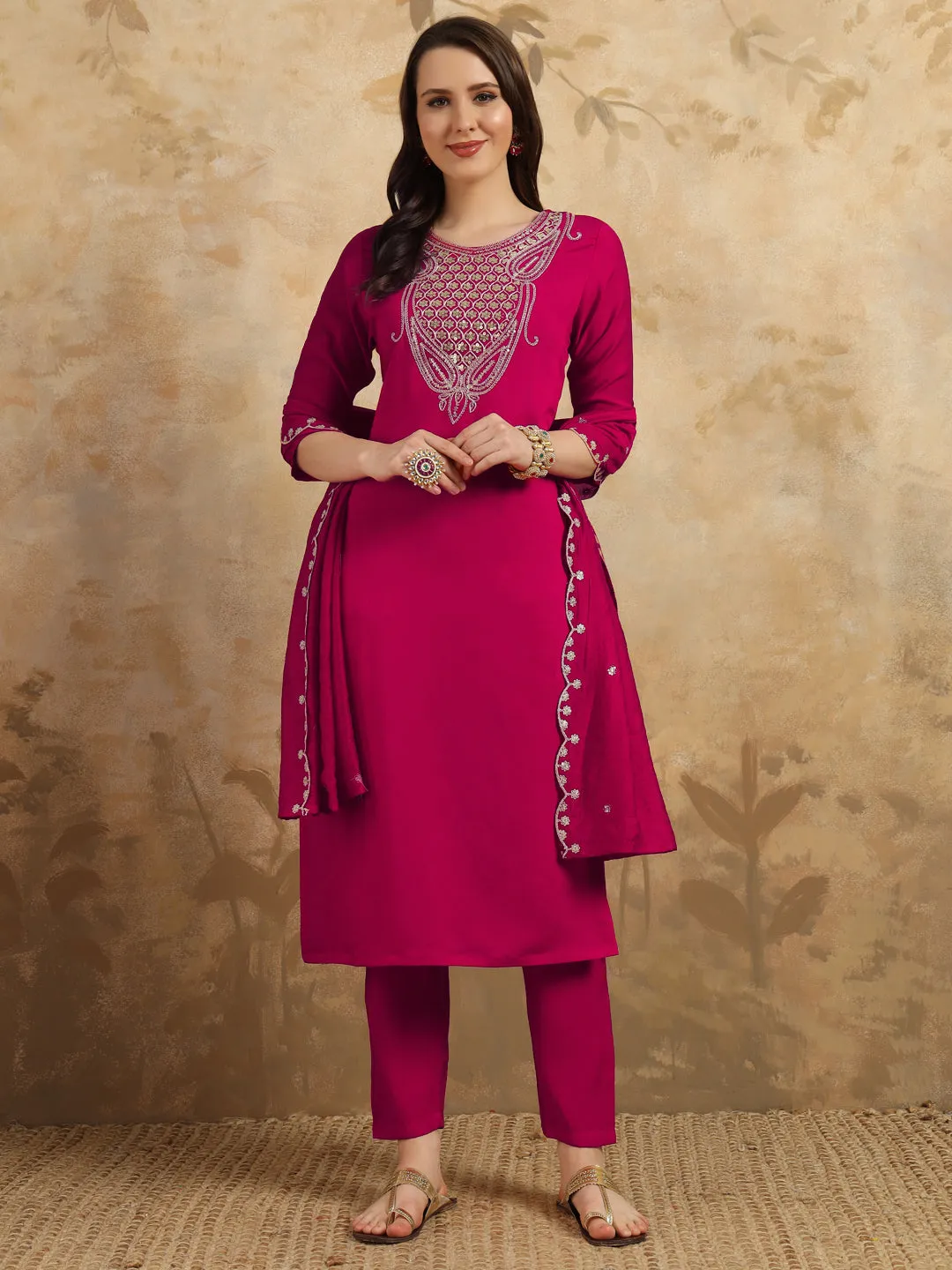 FRILLFIT : Embroidered Kurti Set – Perfect for Festive &amp; Casual Wear
