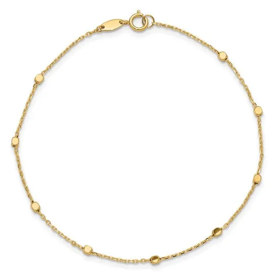 Gold ball station bracelet