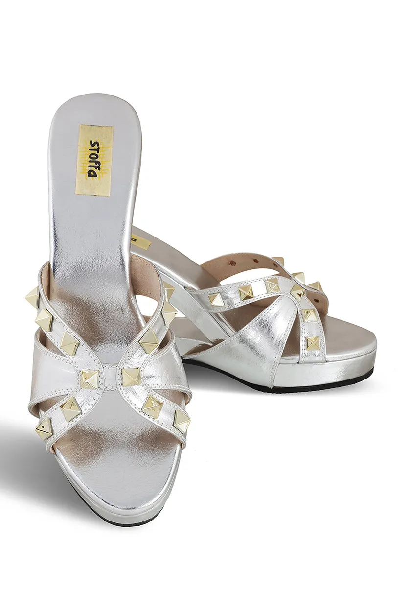 Gold Hardware Structured Heel Light Gold