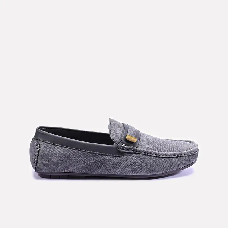 Gray Classic Loafers For Men 0130776