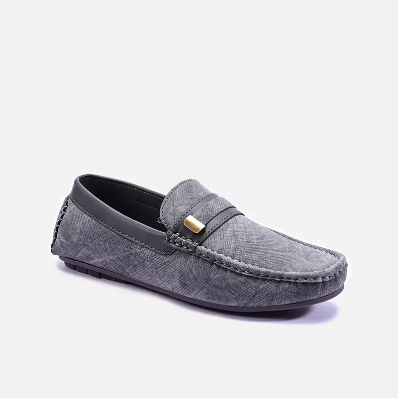 Gray Classic Loafers For Men 0130776