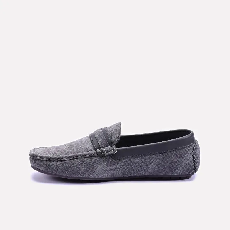 Gray Classic Loafers For Men 0130776