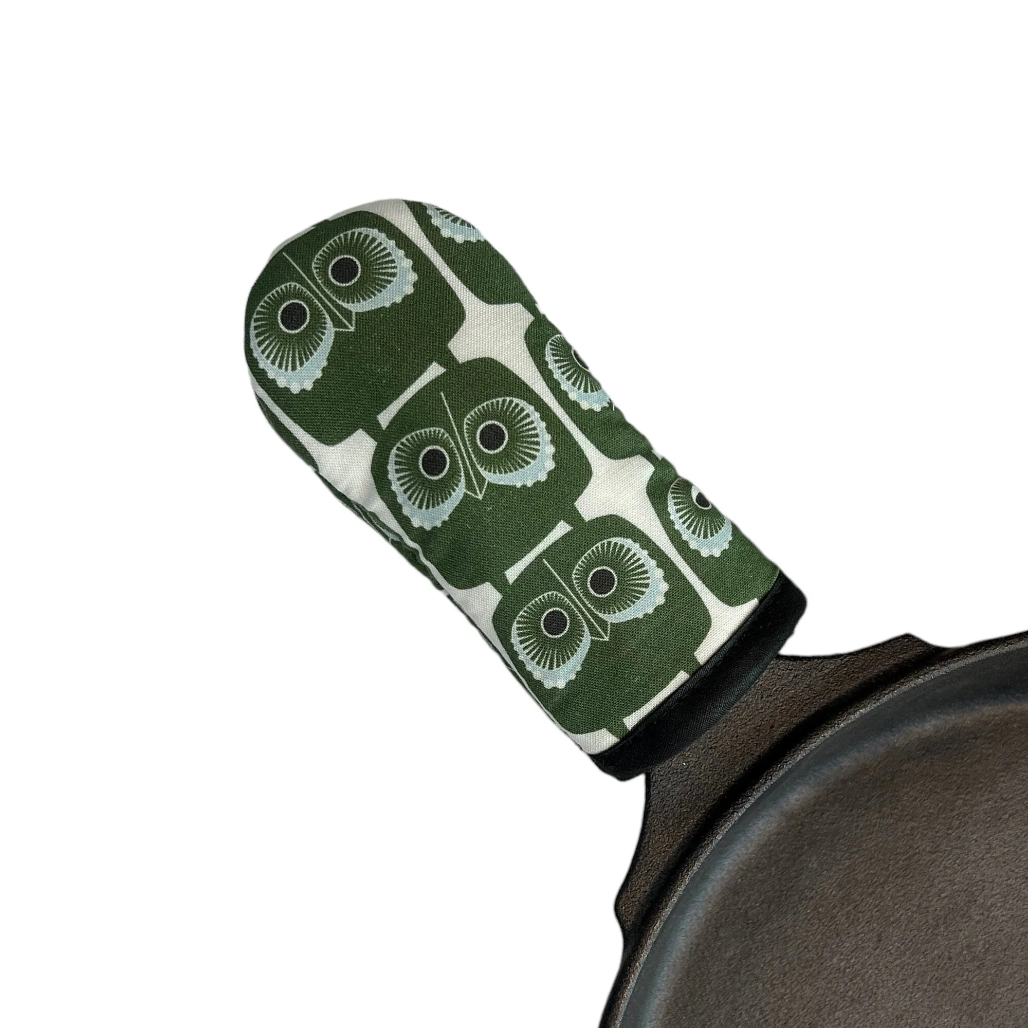 Green Owls Cast Iron Handle Mitt
