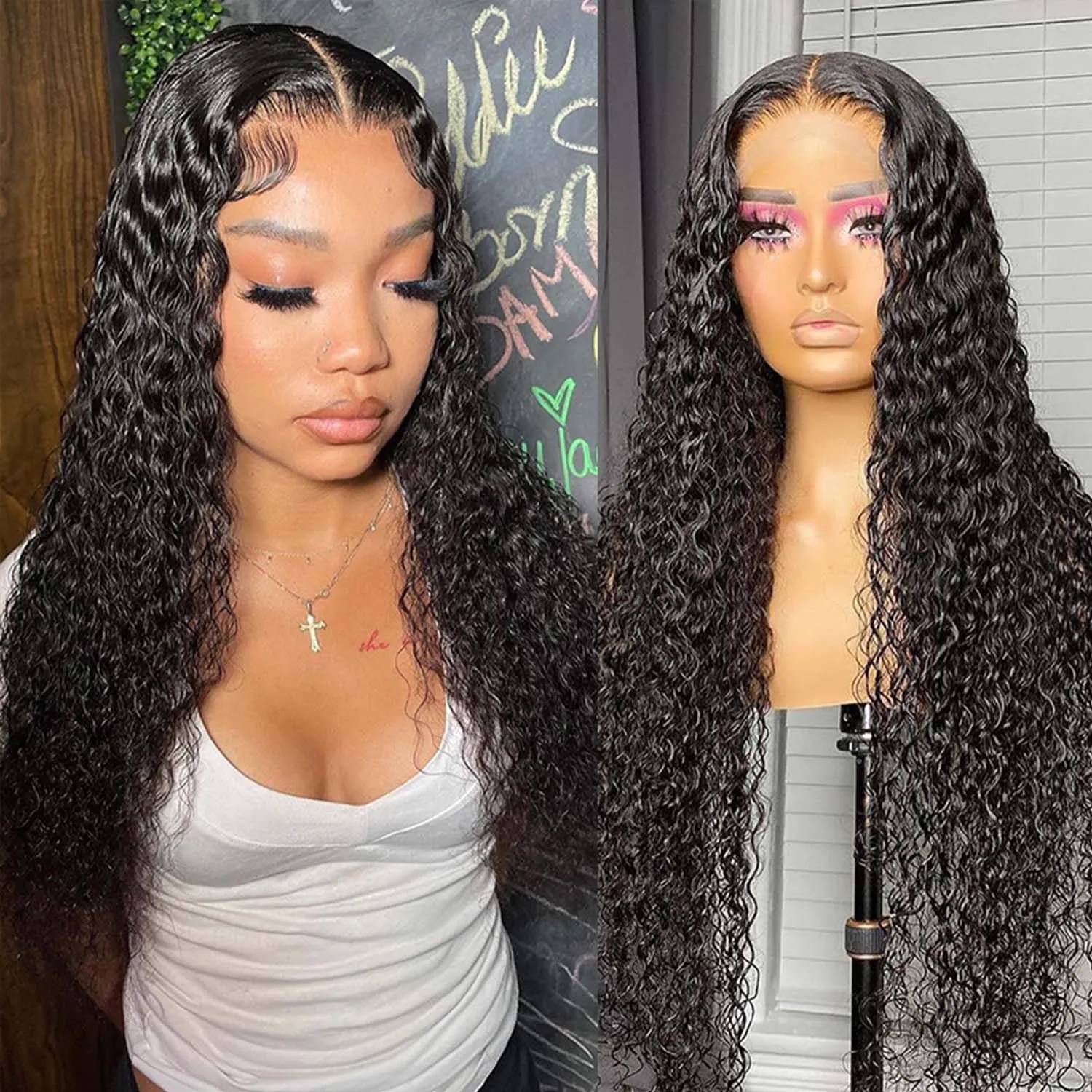 HIHAIR® HD LACE FRONTAL 13*4 WATER WAVE WIG - 100% HUMAN VIRGIN HAIR
