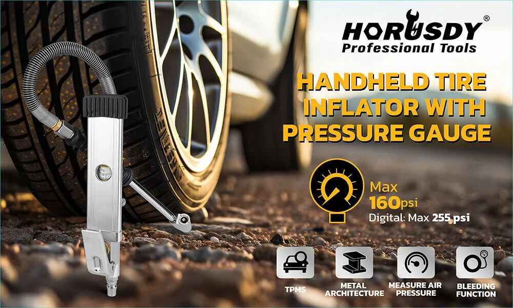 HORUSDY Handheld Tire Inflator with Pressure Gauge for Cars, Trucks & RVs