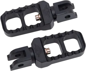 Joker Machine 08-642-6B Adjustable Serrated Stubby Footpegs - Black anodized