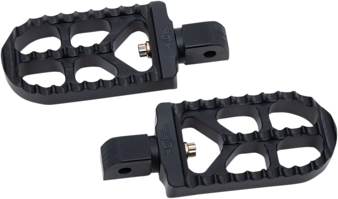 Joker Machine 08-642-6B Adjustable Serrated Stubby Footpegs - Black anodized