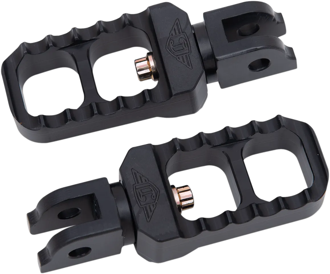 Joker Machine 08-642-6B Adjustable Serrated Stubby Footpegs - Black anodized
