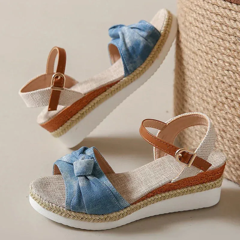 Julieta® | Stylish Knotted Wedge Sandals For Women